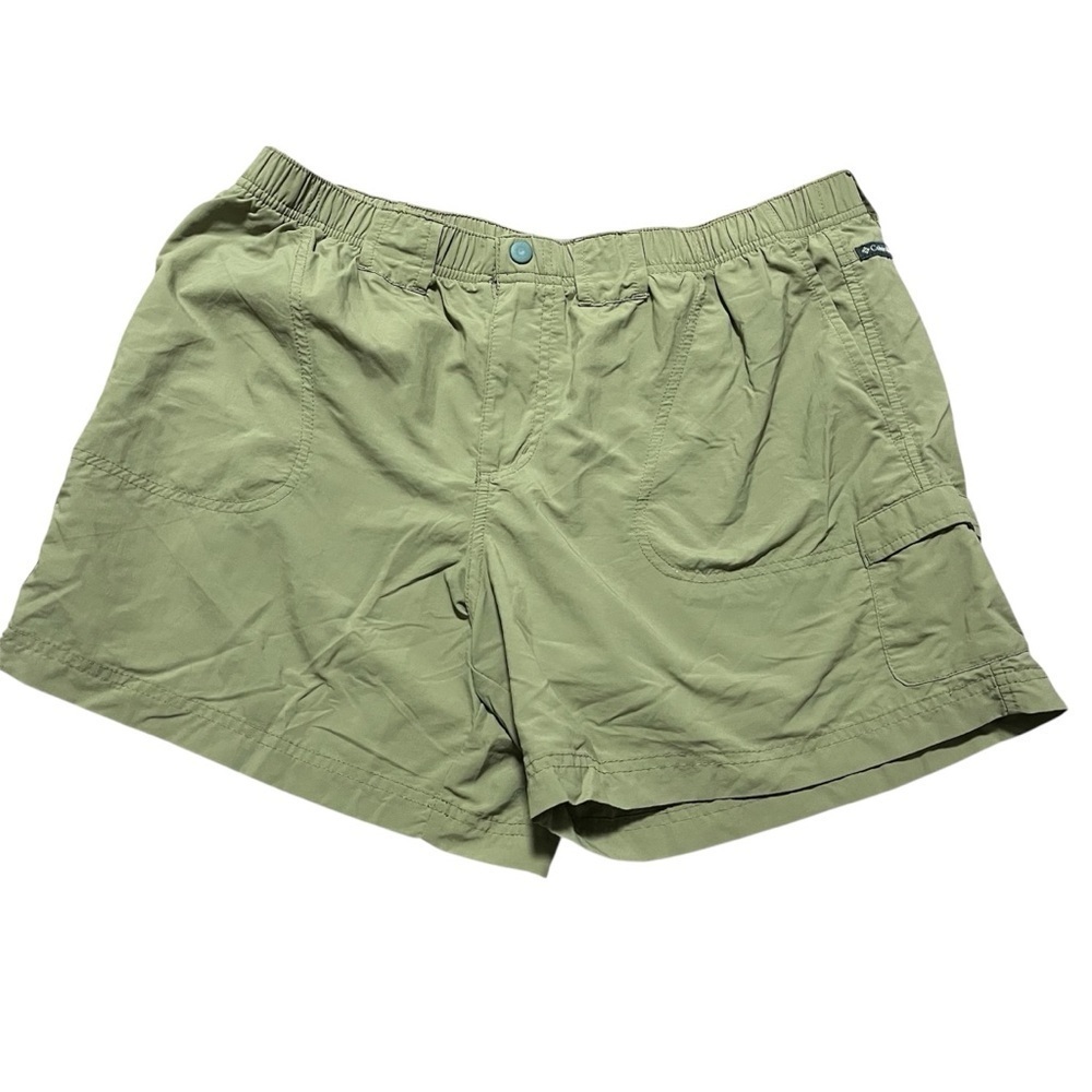 Columbia Women’s Green Cargo Shorts Lightweight Outdoor Elastic Size XL